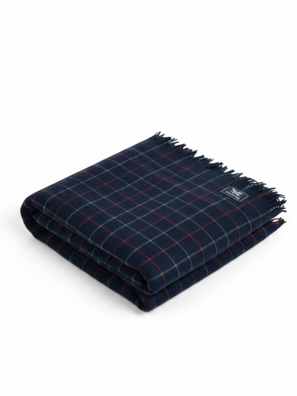 Burberrys ✨ New Wool Shawl / Blanket with Red Windowpane - Picture 3 of 8